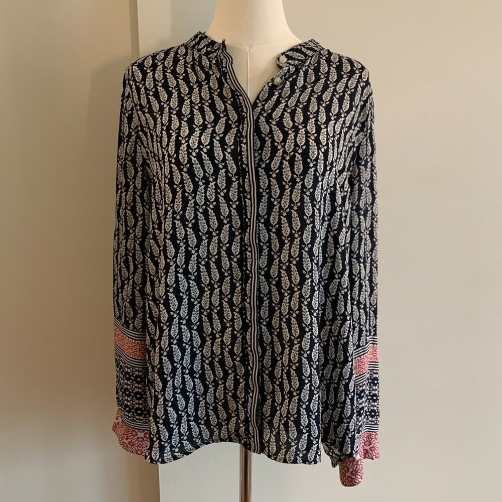Loft Paisley/Ditsy Print Button Up Shirt (Large)
